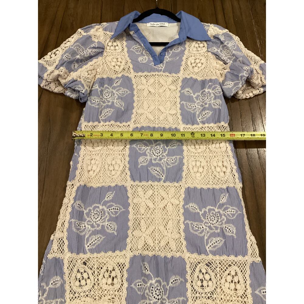 Sofie The Label Sydney Blue Knit Patchwork Mini D… - image 8